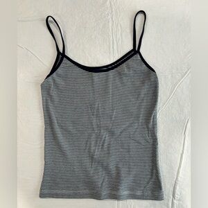 Brandy Melville Striped Navy and White Women's Top (NWOT)